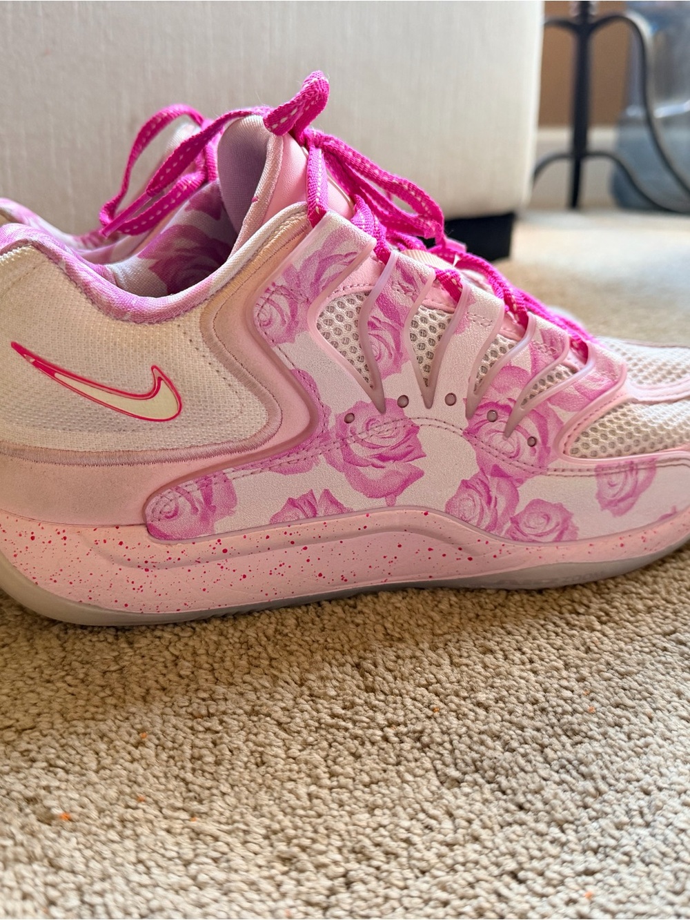 Nike Kids' Pink Floral Athletic Sneakers